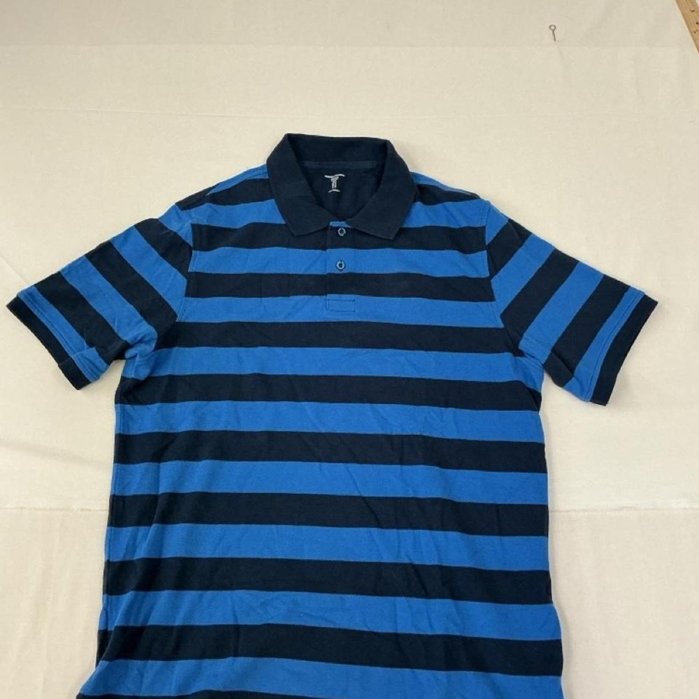 Classic blue and navy‎ striped polo shirt